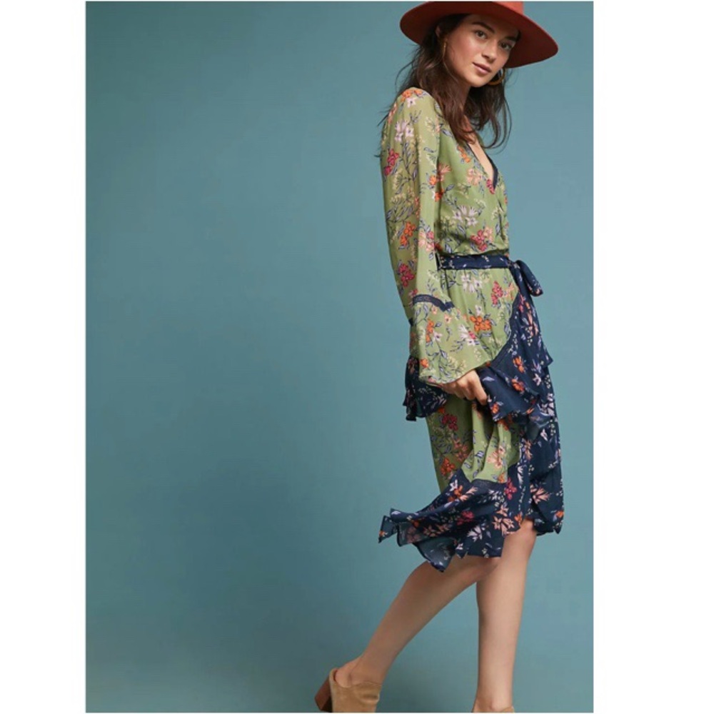 Anthropologie Love Sam Williston Wrap Dress NWT Petite Small